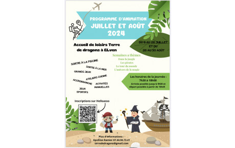 VACANCES D'ÉTÉ 2024 : juillet et août 